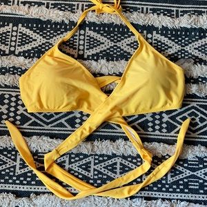 Target yellow bikini tie top